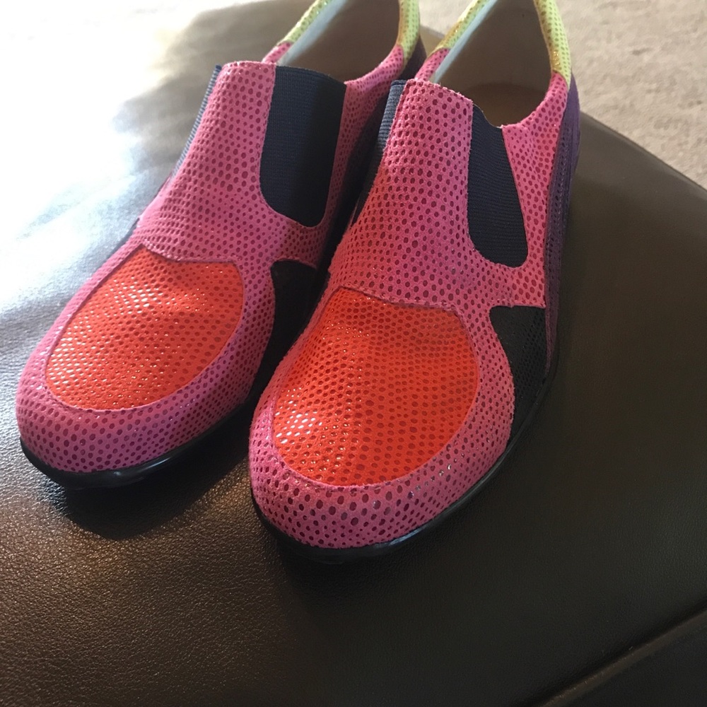 8M Funky Multi-Color Shoes with a Suede finish.